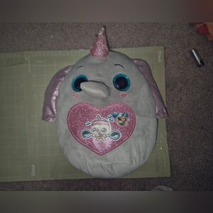 Source Unknown Plush Elephant Doll with Pink and Gray Accents